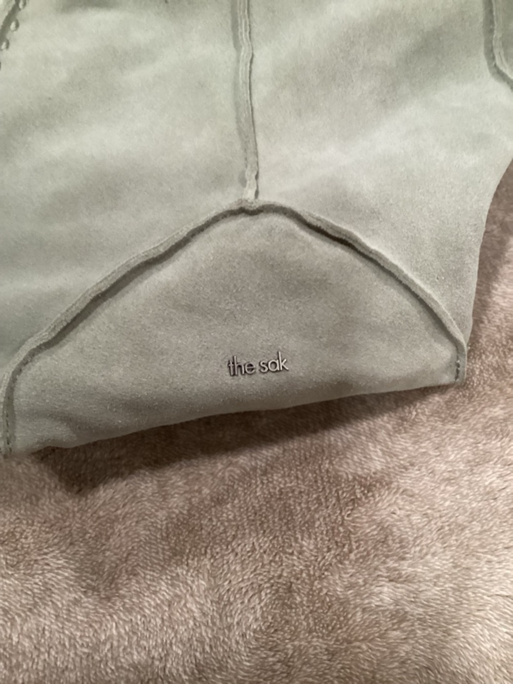The Sak Mint Green Suede Tote with Beige Interior - Picture 2 of 7